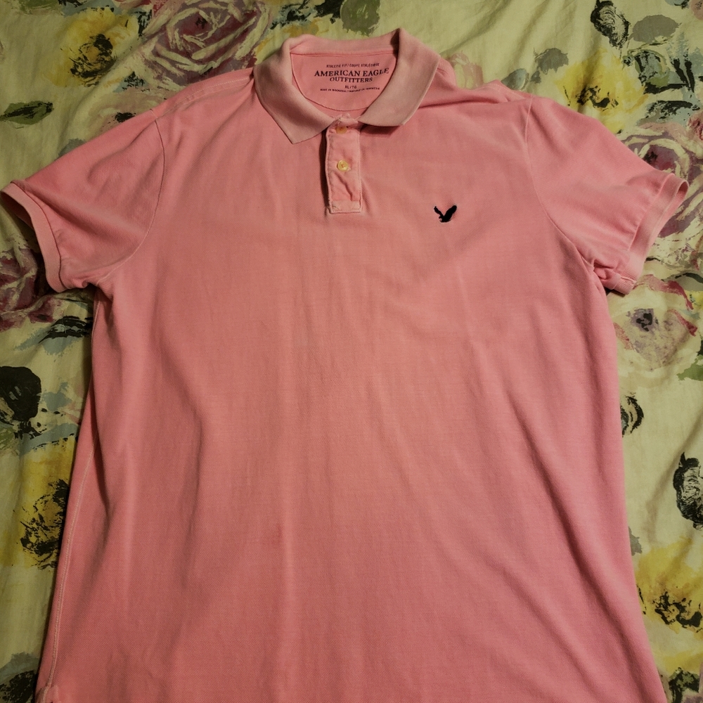 American Eagle Outfitters mens pink polo